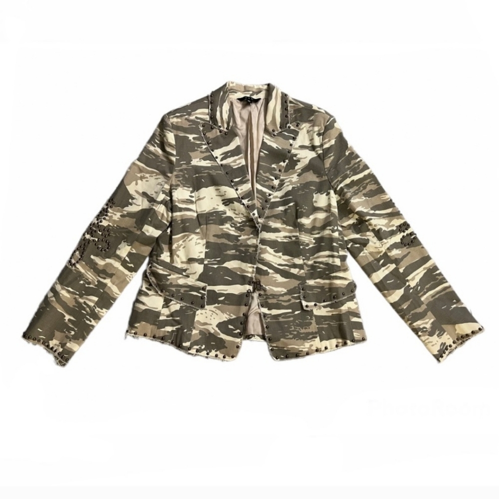 S&D Camo Studded Distressed Jacket